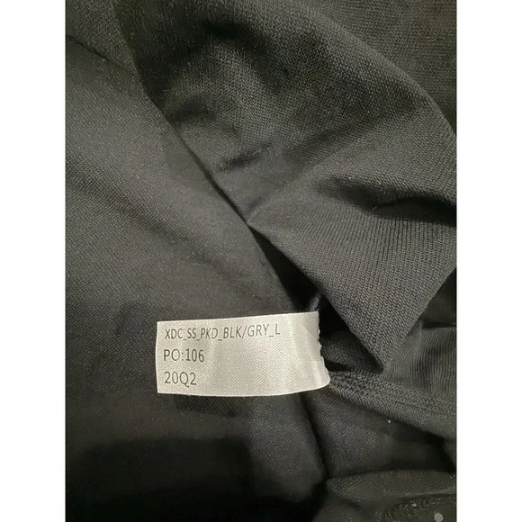 BYLT Shirt Mens Large Black T-Shirt Drop Cut Grey Polka Dot Lux Stretch Gym - Picture 8 of 8